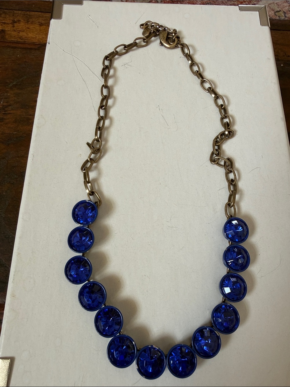 J Crew Statement necklace blue glass